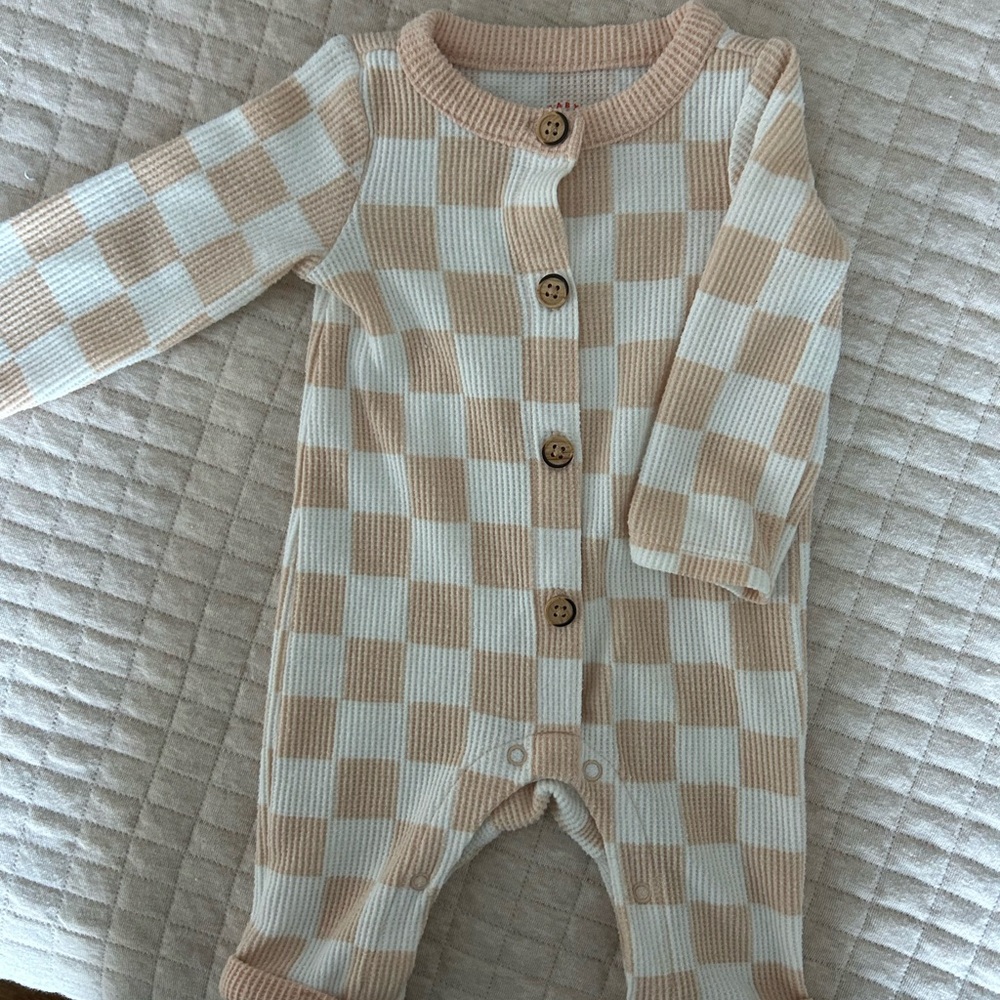 Cat & Jack Baby Knit Romper - Peach and White - Picture 2 of 5